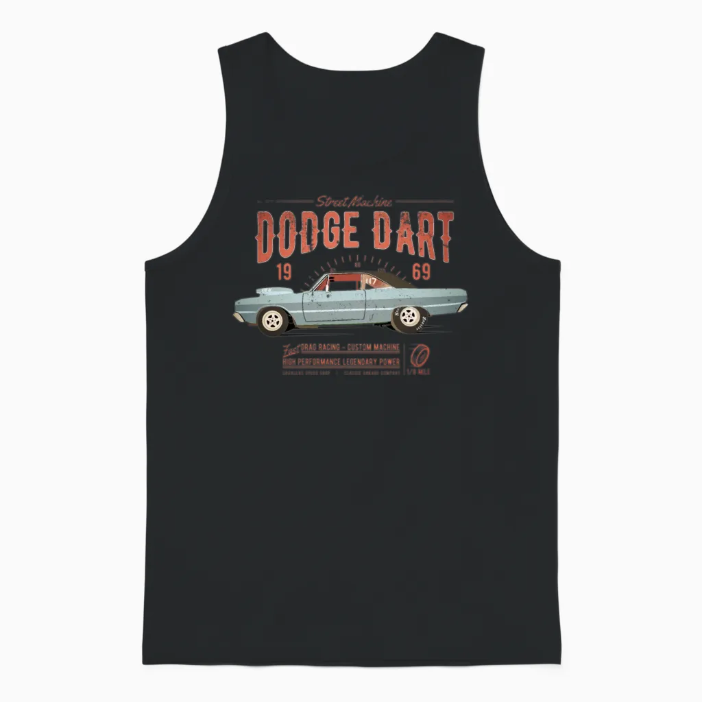 Dodge Dart Dragster Street Machine 1969 Unisex Tank Top in Black