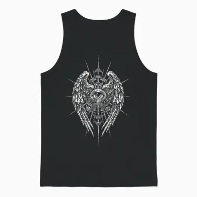 Seraphim Biblischer Engel Sehendes Auge Esoterik Christian Unisex Tank Top - Black