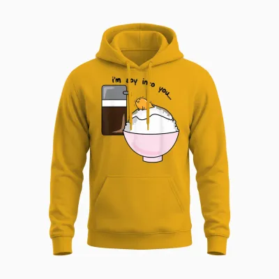 Gudetama I'm Soy into You Soy Sauce Egg Rice Bowl Unisex Hoodie - Gold