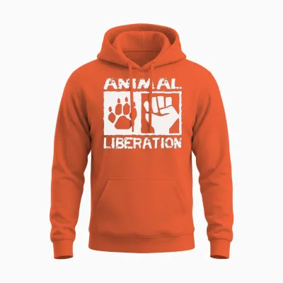 Animal Liberation Unisex Hoodie - Orange