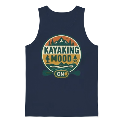 Kayaking Mood Emblem Unisex Tank Top - Navy