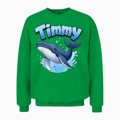 Timmy - Der Ostsee-Wal: Süßer Buckelwal Comic Design Unisex Sweatshirt - Irish Green