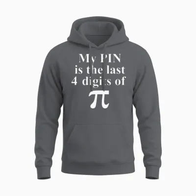 Funny Geek Joke About Pi Unisex Hoodie - Charcoal