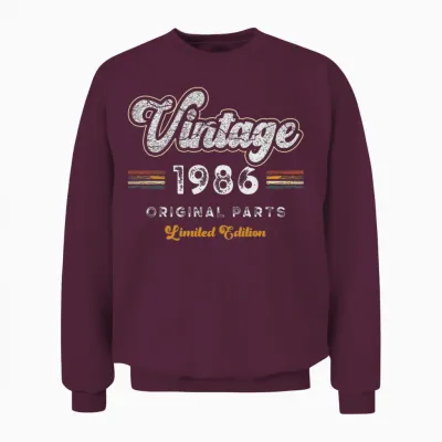 Vintage 1986 Original Teile Limited Edition 40. Geburtstag Unisex Sweatshirt - Maroon
