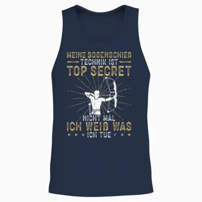 Bogenschießen Lustiges Design Bogenschießen Meine Bogenschieß Technik Archery Unisex Tank Top - Navy