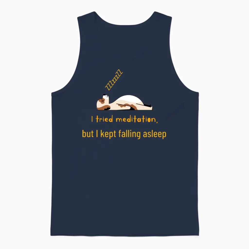 Funny Animal T-Shirt Design, Fitness and Wellness Unisex Tank Top in Navy
