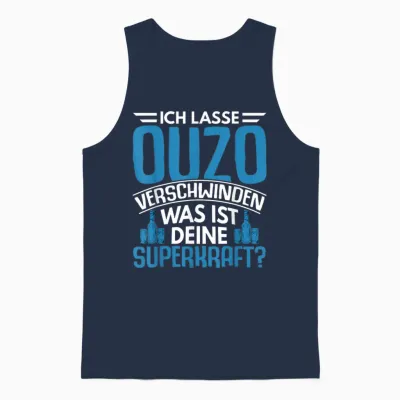 Lustige Grafiken Und Mehr Ouzo Schnaps Spruch Geschenk Greiche Griechenland Geschenkid T-Shirt, Unisex-Erwachsene, Schwarz, S Unisex Tank Top - Navy