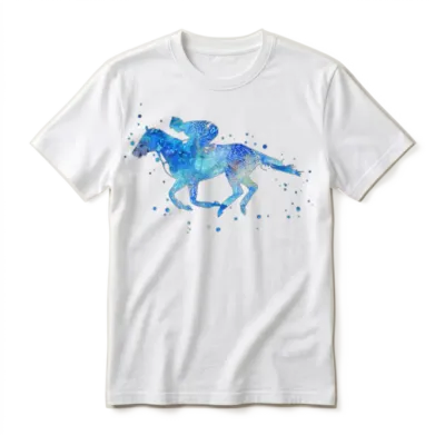 Horse Racing, Watercolor Horse Racing Unisex T-Shirt - White