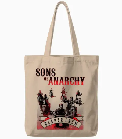 Sons of Anarchy Black and Red Tote Bags - Natural