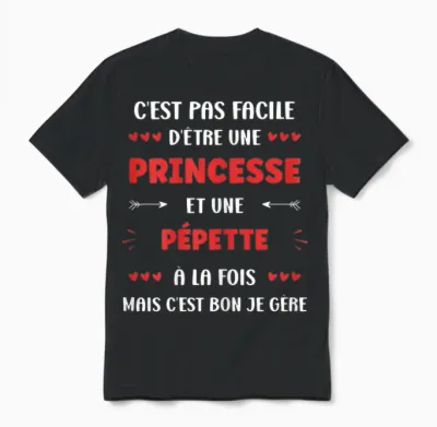 Super Pépette First Name Funny Girl Princess Pépette Unisex T-Shirt - Black