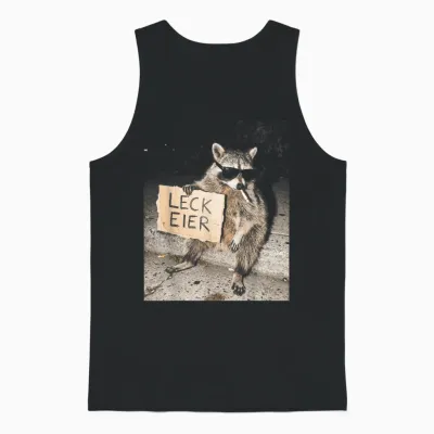 Leck Eier Lustiger Waschbär Mit Frecher Haltung Unisex Tank Top - Black