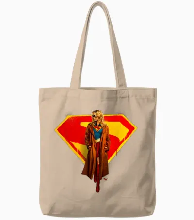 Supergirl 2026 and Logo Tote Bags - Natural