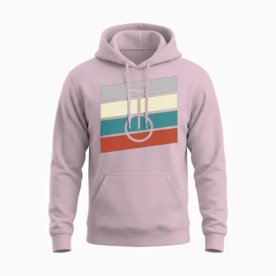 Unicycle Retro Unisex Hoodie - Light Pink