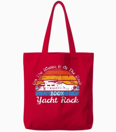 Distressed Retro Yacht Rock Tote Bags - Red