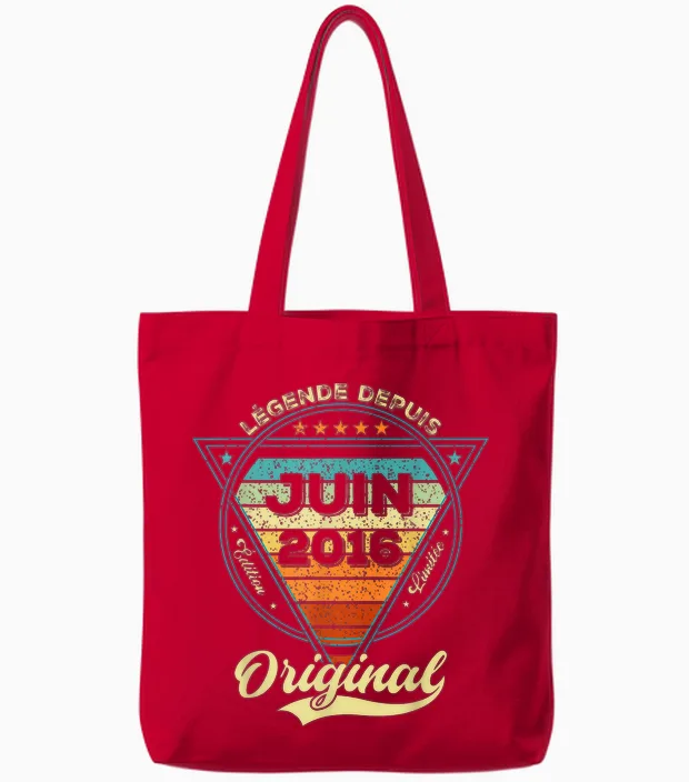 Légende Depuis Juin 2016 10e Anniversaire Tote Bags in Red