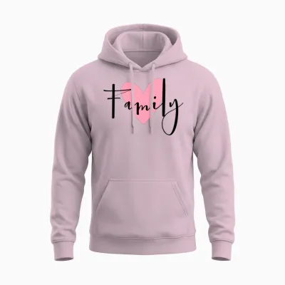 Family Heart Love Gift Idea Unisex Hoodie - Light Pink