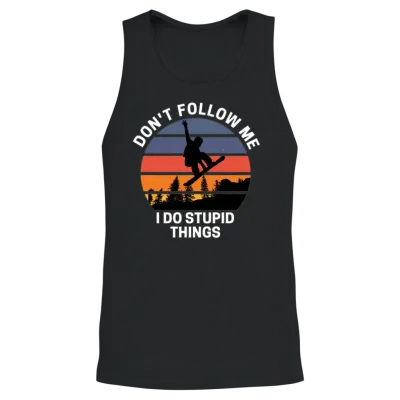 Snowboarding Vintage Retro Cool Unisex Tank Top - Black