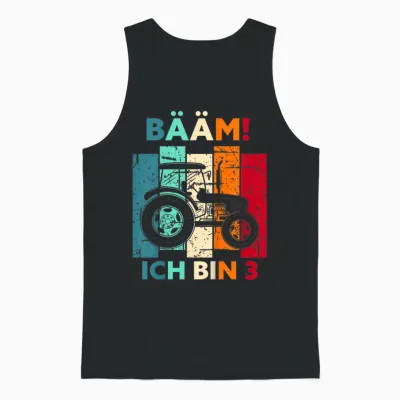 Bääm! Ich Bin 3 Jahre Drei Junge 3. Geburtstag Traktor Unisex Tank Top - Black
