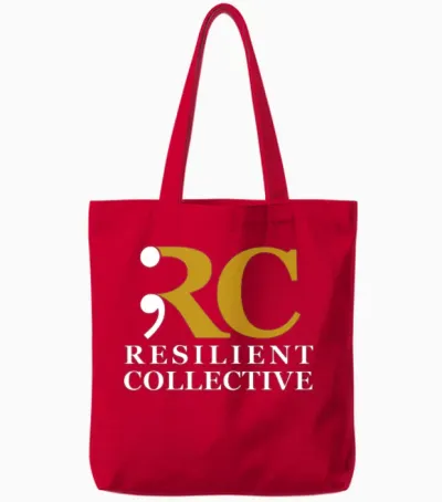 Resilient Collective Gold Monogram Tote Bags - Red