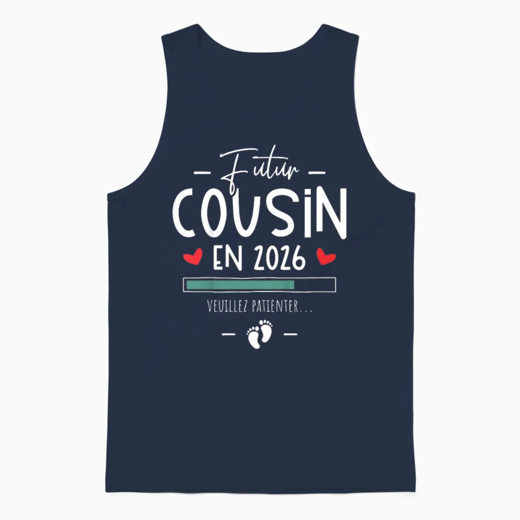 Child Future Cousin 2026 Announcement Pregnancy You Will Be Future Cousin Unisex Tank Top in Navy