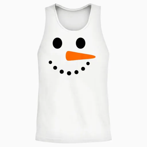 Snowman Face Christmas Costume Unisex Tank Top - White