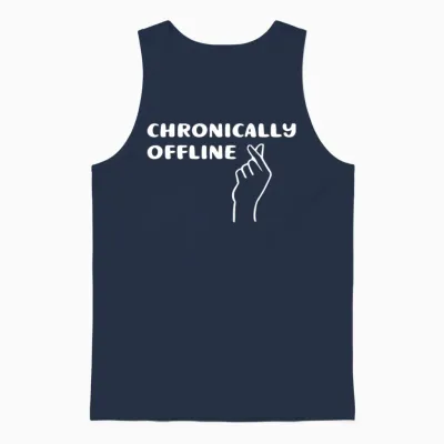 Chronically Offline Unisex Tank Top - Navy