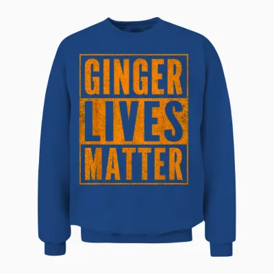 Funny Ginger Lives Matter Old School Graphic Redhead Unisex Sweatshirt - Royal