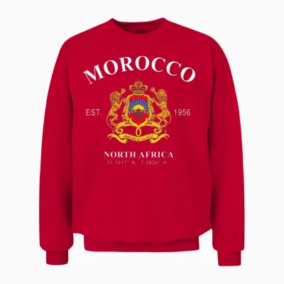 Marokko Geschenk Flagge Morocco Marokkaner Berber Nafri Unisex Sweatshirt - Red