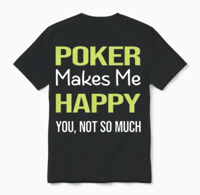 Funny Happy Poker Unisex T-Shirt - Black
