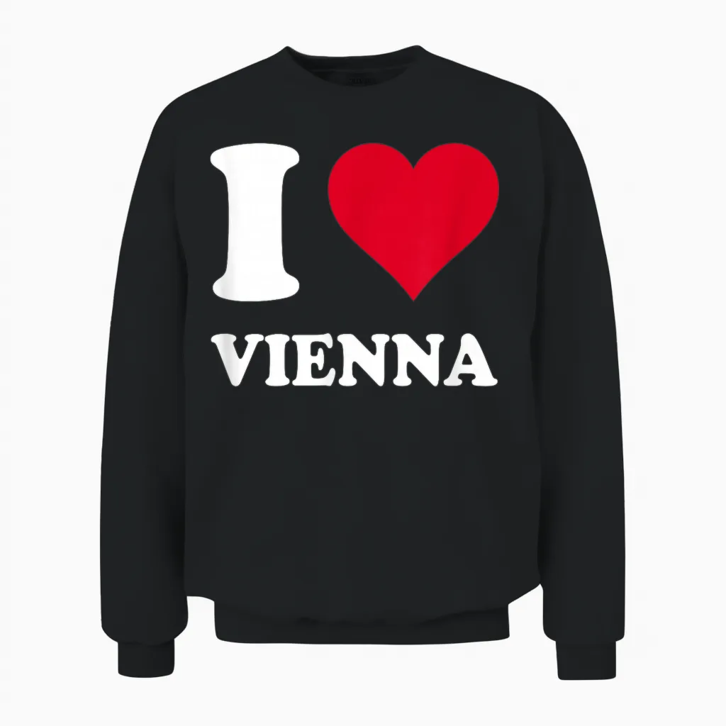 Rotes Herz Ich Liebe Vienna Unisex Sweatshirt in Black