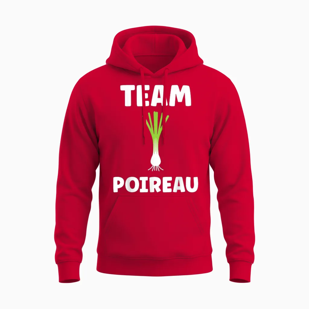 Humour Leek Vegetable Team Leek Unisex Hoodie in Red