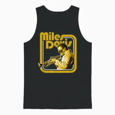 Miles Davis Retro Goldene Trompete Unisex Tank Top - Black