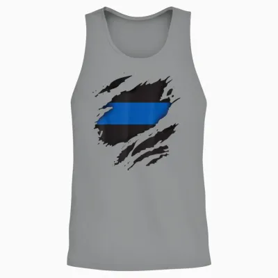 Thin Blue Line Leo Police Support Superhelden-T-Shirt Unisex Tank Top - Sport Grey