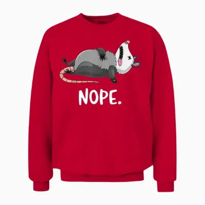Dead Opossum Nee Funny Opossum Marsupial Attitude Humour T-Shirt, Black Unisex Sweatshirt - Red