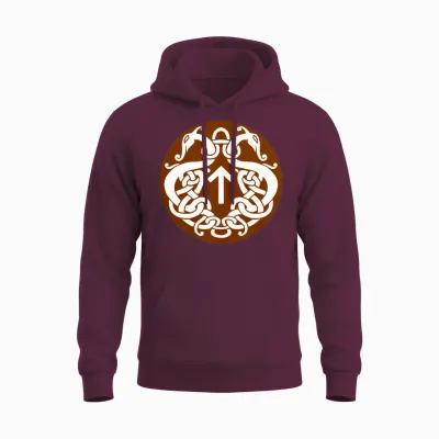 Tyr Rune Unisex Hoodie - Maroon