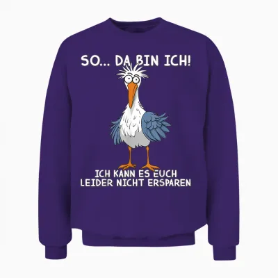 Lustige Spruch Norden Seagull Möwe So ... Da Bin Ich ! Unisex Sweatshirt - Purple