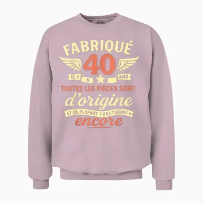 40th Birthday Man Woman 40 Years 1985 Funny Gift Unisex Sweatshirt - Light Pink