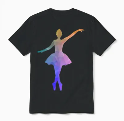 Retro Ballet Ballerina Unisex T-Shirt - Black