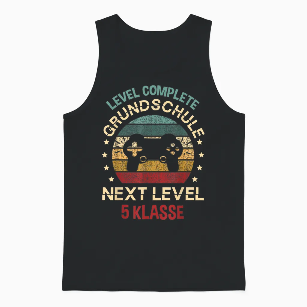 Level Complete Grundschule Next Level 5 Klasse Schulanfänger Unisex Tank Top in Black