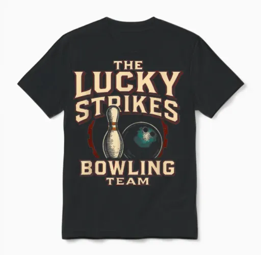 Lucky Strikes Joueur De Bowling Amusant Pour Homme Unisex T-Shirt in Black