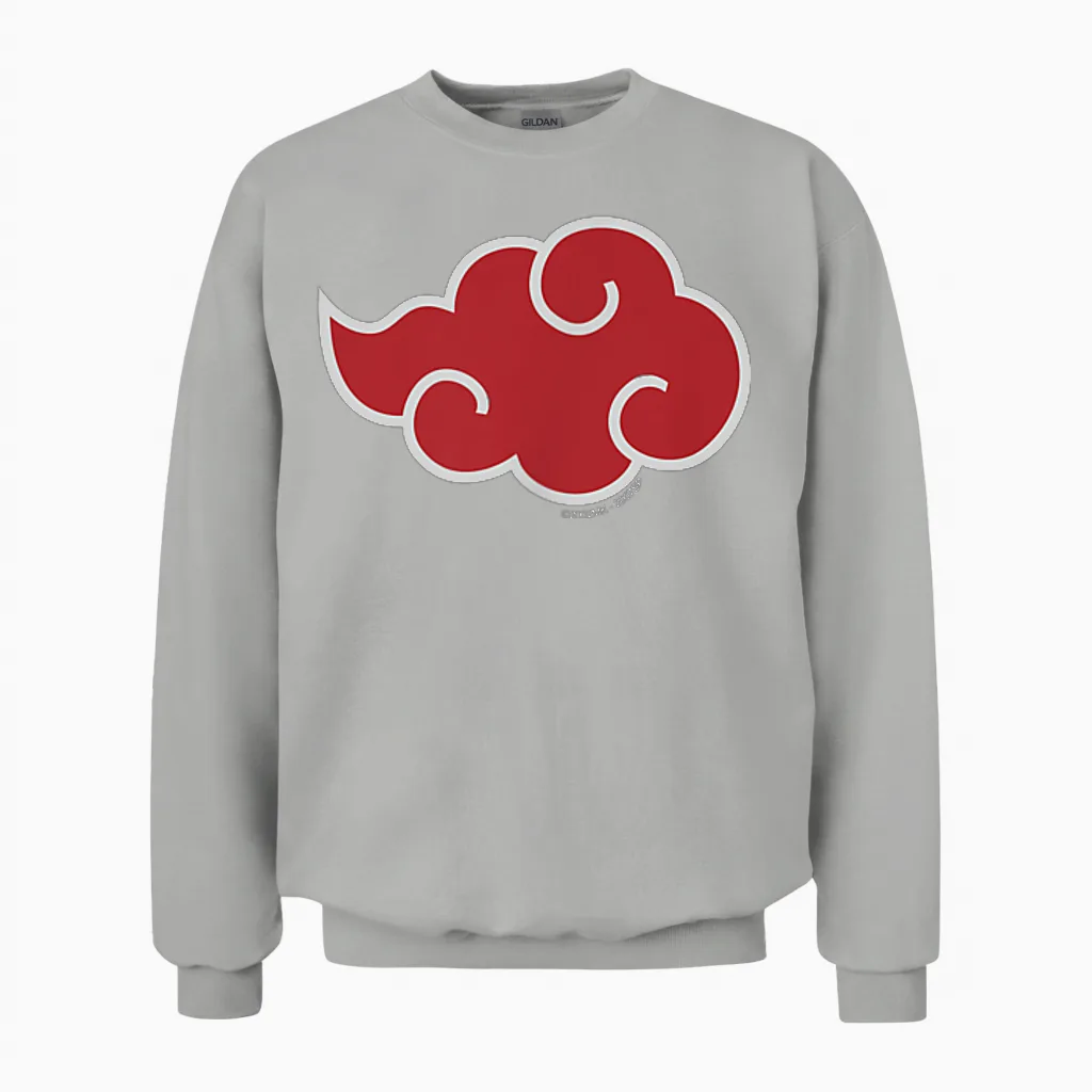 Naruto Shippuden Akatsuki Cloud Short Sleeve Unisex Sweatshirt in Ash