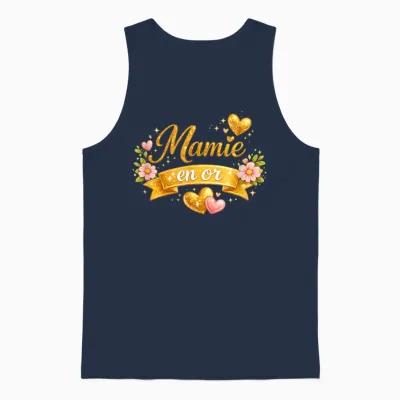 Mamie En or Cadeau Fête Des Grands-Mères Unisex Tank Top - Navy