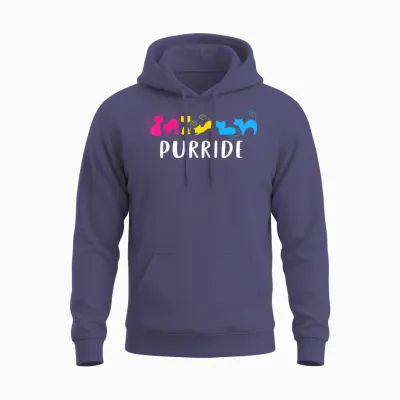 Chats Purride Fierté Pansexuelle Lgbtq Couleurs Drapeau Pan Unisex Hoodie - Heather Sport Dark Navy