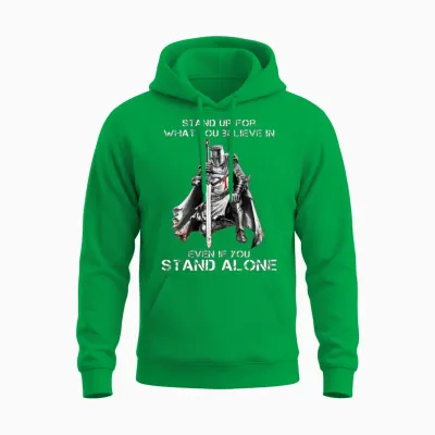 Knight Templar Motivational Quote Unisex Hoodie - Irish Green