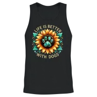 Dog Lover Life Is Better with Dogs Unisex Tank Top - Black – 2