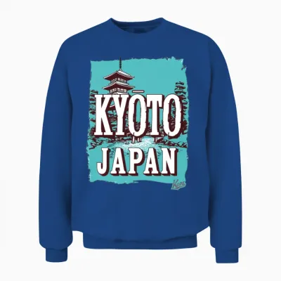 Kyoto Pagoda Retro Unisex Sweatshirt - Royal