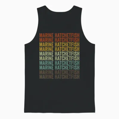 Marine Hatchetfish Fish Retro Unisex Tank Top - Black
