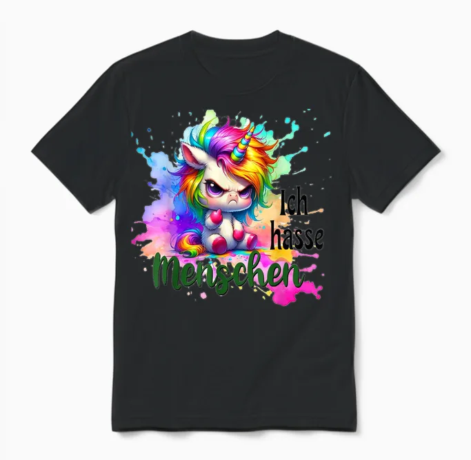 Ich Hasse Menschen Unisex T-Shirt in Black
