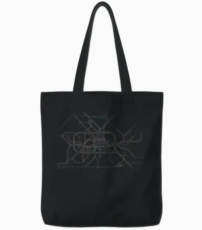 Berlin Germany Metro S-Bahn Souvenir Route Map Tote Bags - Black