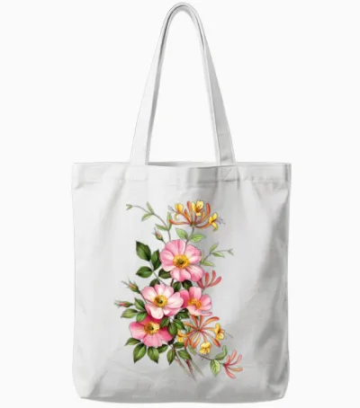 Petal Burst Floral Arrangement Tote Bags - White